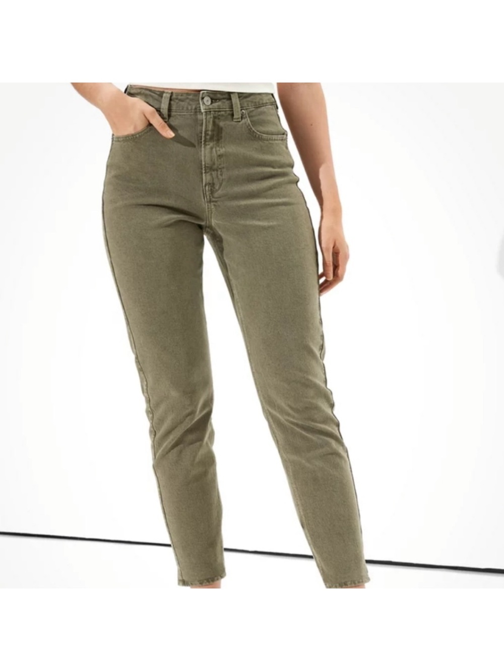 American Eagle Mom Jean Olive Green Size 12